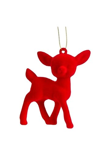 ANTBRO ® Velvet Red Reindeer Christmas Tree Ornament, 8.5cm