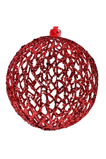ANTBRO Christmas bauble red glitter, 15cm