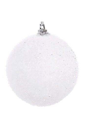 ANTBRO Set of 6 Antbro® iridescent white Christmas tree baubles, 7 cm