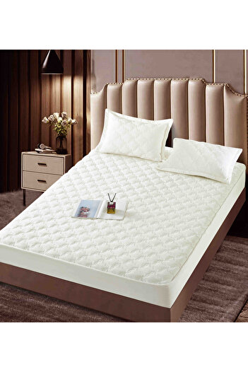 JOJO HOME Velvet Quilted Topper Cover, 140x200, 3 Pieces, White