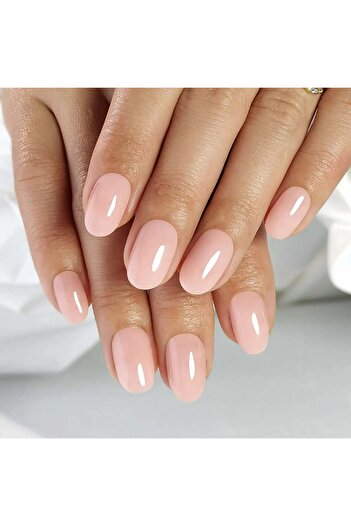 GLAMZONE Beige Oval Press-On Nail Kit with Accessories