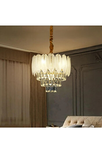 HAMER Luxury Crystal Chandelier, 40cm Gold Crystal Chandelier