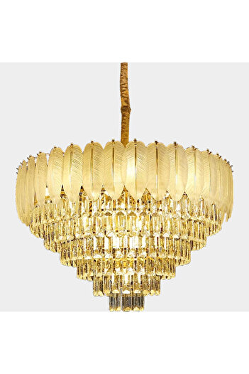 HAMER Modern golden chandelier, 80 cm, gives the place a luxurious glow