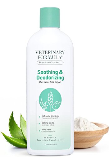 Veta Farm Veterinary Formula Smart Coat Soothing & Deodorizing Oatmeal Shampoo for Dogs, 17 Fl oz