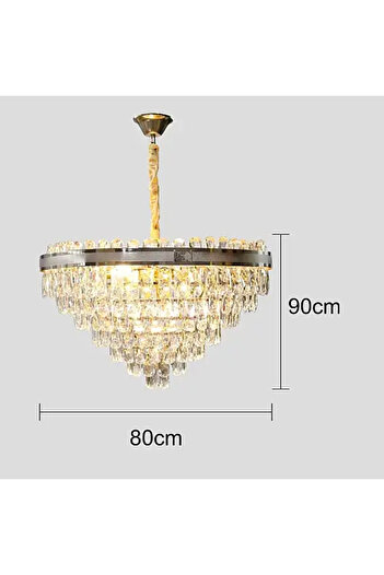 HAMER Luxury Crystal Chandelier, Modern Gold Chandelier, 80cm