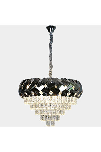 HAMER Luxury Crystal Chandelier, Modern Silver Chandelier, 60cm, Elegant Design