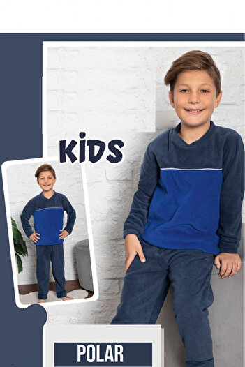 embody Boy's pyjamas, made of soft and warm fleece, blue