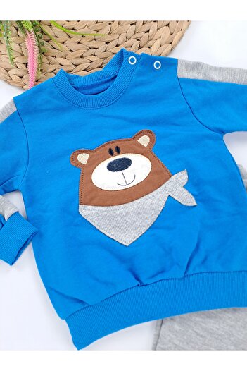 Butik Baby Boy Combed Cotton Double Suit Without Hoodie Without Fleece Inside Gift Set