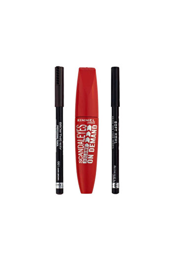 RIMMEL LONDON Iconic Trio: Mascara, Kajal Eyeliner and Eyebrow Pencil