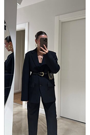FMN Butik Lightweight Padded Bag Design Belt Detail Pocket Appearance Medium Size Equivalent Premium Quality Blazer Jacket