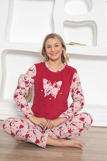 embody Lady's cocolino pyjamas, butterfly print, pink 324