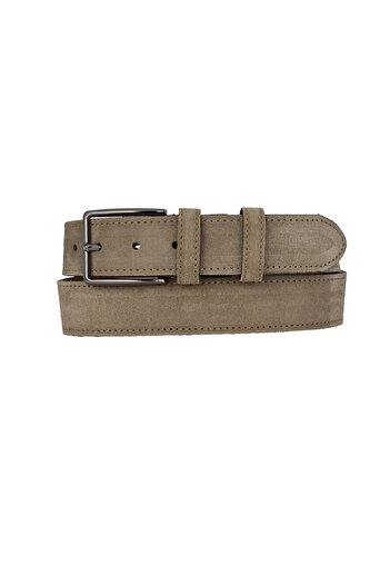 GoDeri 100% Genuine Leather 4 cm Light Milk Brown Suede Belt Jeans, Canvas Compatible Suede_Light.Brown