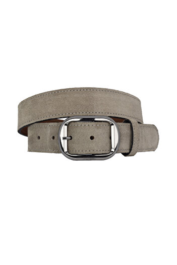 GoDeri 100% Genuine Leather, 4 cm Gray Suede Women's Belt with Nickel Buckle; Jeans, Sports Belt=Suede.23.Grey