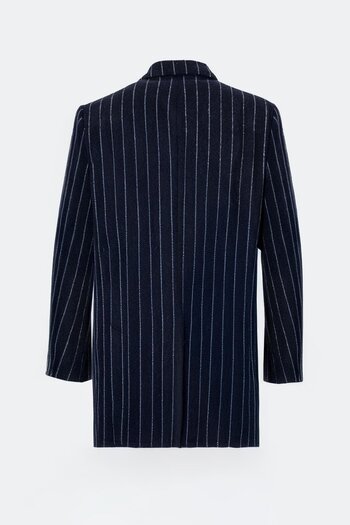 Sabri Özel Long Men's Coat Navy Blue