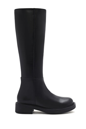 Derimod Women's Black Zippered Leather Boots 25Wfd510518