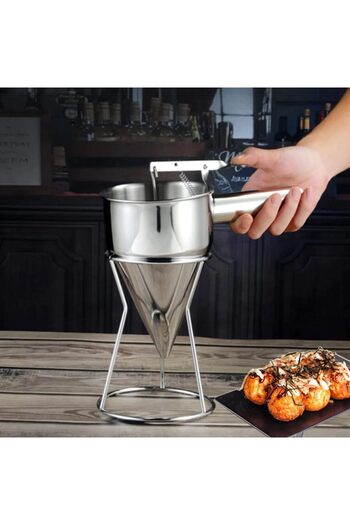 Generic Batter Dispenser, Stainless Steel Pancake Batter Dispenser Funnels with Stand
