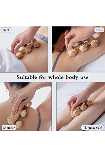 Generic Wooden hand massager used to help relieve muscle pain and tension.