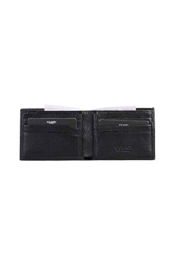 GUARD Black Slim Classic Horizontal Model Genuine Leather Men's Wallet - Grd251018Wt1704
