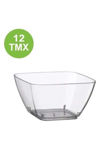 SHOPIENS Reusable Bowls, Square Model, 70ml Capacity, Set of 12, Transparent, MYONNA IT & E- COMMERCE