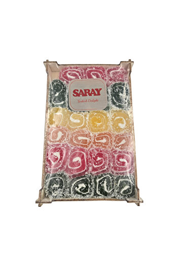 Saray Turkish Delight Autentic 400 gr, Vegan, cu mix de aroma, Karisik aromali lokum,