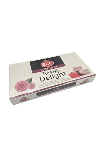 Ece Turkish Delight Original 400 gr, Vegan, cu aroma de trandafir, Made in Turkiye,