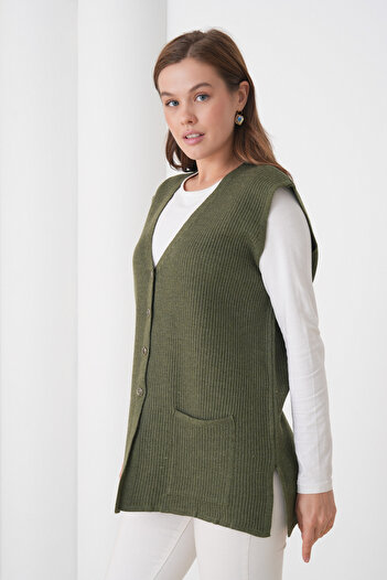 New Lamierra Mother Women's Knitwear Ribbed Wool Vest