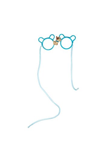 SHOPIENS Reusable Party Glasses with Integrated Straws, Dog Design, Blue, Plastic - MYONNA