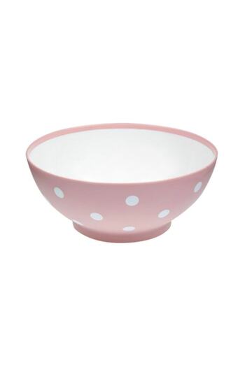 SHOPIENS Plastic Bowl, Polka Dot Design, Pink, 750ml