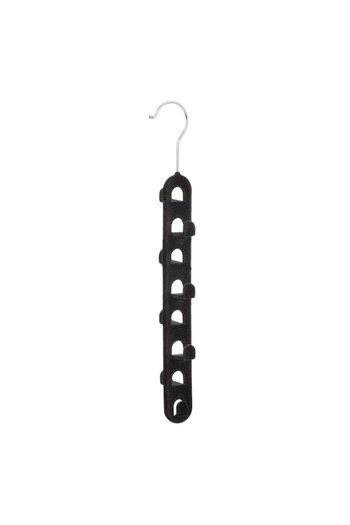 SHOPIENS Velvet Hanger for Belts and Bags, 8 Slots, Black, 39.5 cm