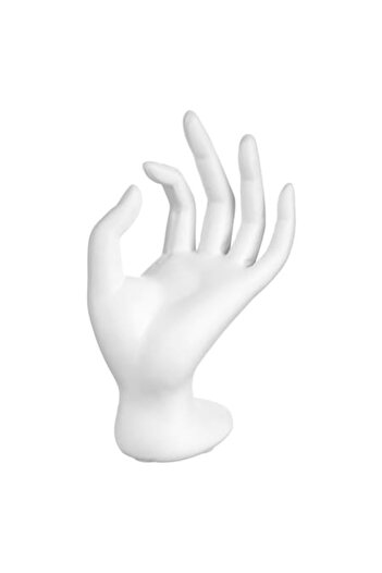 SHOPIENS Jewelry Organizer Stand, Hand Model, Polyresin, White, 10x6.5x15.5 cm