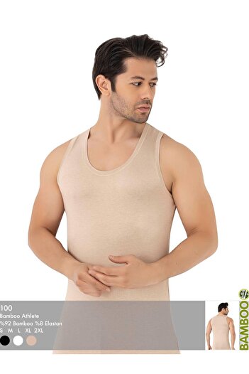 REN 3 Pieces of Invisible Undershirts for Men in Skin Color, Non-Marking Bamboo Undershirts