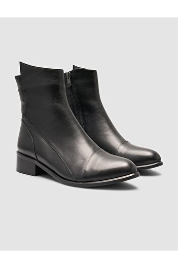 Cabani 100% Genuine Leather Black Asymmetrical Women's Casual Boots