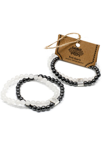 OEM Therapeutic Magnetic Bracelet | Magnetic Hematite Beads and White Quartz