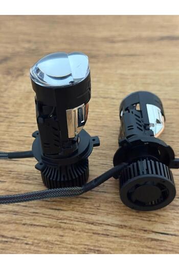YENİLZD H4 Mercekli Led Zenon PRAGON 60Wat GÜÇ 23.000LÜMEN Şimşek Etkili 12-24V GÜÇLÜ ÇİZGİSEL ODAK