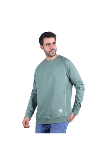 COUP Plain Hooded Sweatshirt With Long Sleeves - Turquise - D.Green