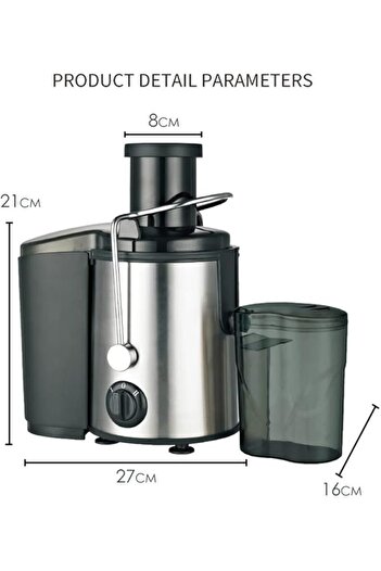 Generic Juicer 700W Stainless Steel Juice Extractor 75mm Wide Feed Tube 2-Speed JEM51.000GS