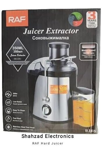 Generic Electric Juicer Extractor, 350ml Capacity, 1000rpm Motor Speed, Stainless Steel