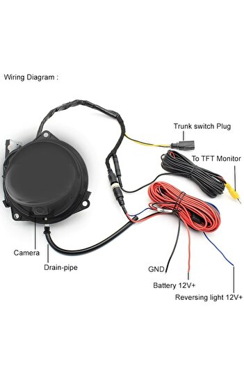 OEM Rear view camera compatible with VW Passat B6, B7, Golf 6, EOS, CC, BEETLE, Polo - C4807 Black