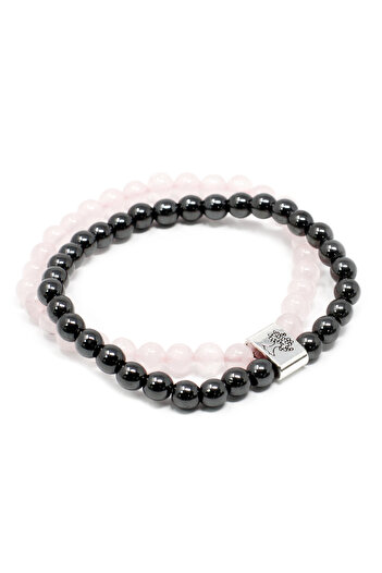 OEM Therapeutic Magnetic Bracelet | Magnetic Hematite Beads and Rose Quartz