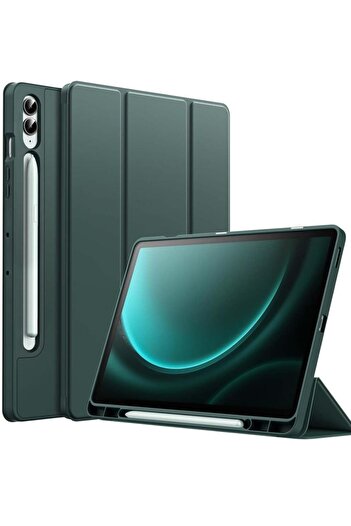 Generic SmartGrist Case for Samsung Galaxy Tab S9 FE+ / S9 FE Plus 12.4-Inch – Soft TPU Tri-Fold Stand Pro
