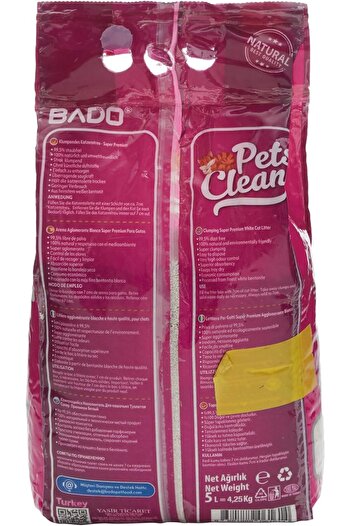 Bado Pets Premium Cat Litter – Baby Powder Scent – 5L Fast Clumping, Odor Control, Long-Lasting Dryness