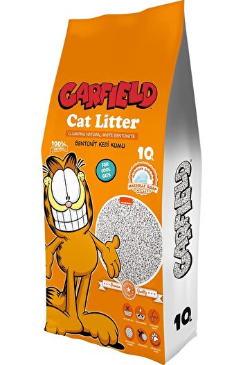 GARFIELD Cat Sand 10L – Marseille Scent, Fast Clumping, Low Dust, Turkey Made, Odor Control, White Bentonite