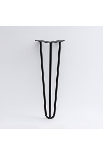 Badem10 Picior de masă din metal negru Seagull, 41 cm, model unic, durabil, pentru suport pentru mobilier.