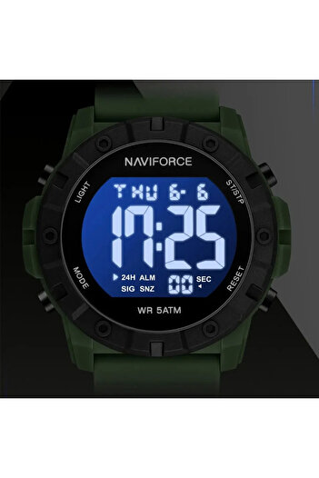 Naviforce 7110 Green Men's Watch – Military Design, Multiple Functions, Alarm, 5ATM Water Resistant