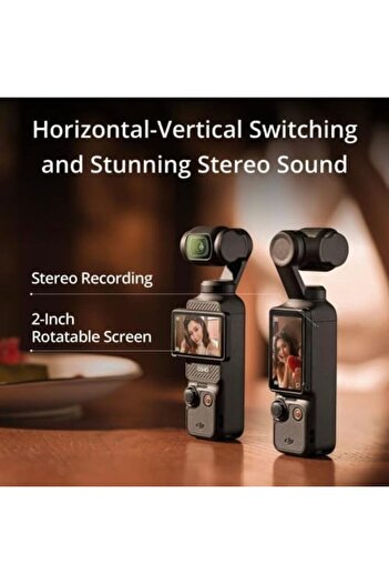DJI كاميرا Osmo Pocket 3 Vlogging - CMOS مقاس 1 بوصة، 4K/120 إطارًا في الثانية، تثبيت ثلاثي المحاور، حامل دوار مقاس 2 بوصة