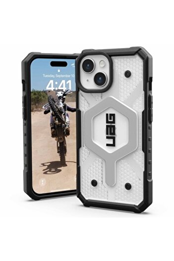 UAG shockproof case for iPhone 15 (Polycarbonate, Ice)