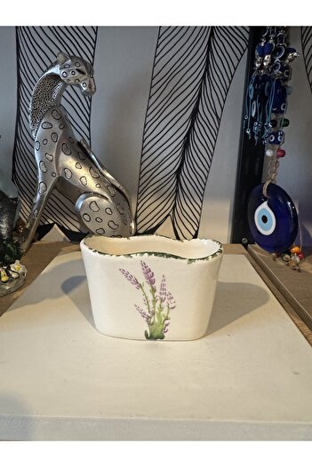 Atak Hediyelik Ceramic Lavender Patterned Point Sponge Holder