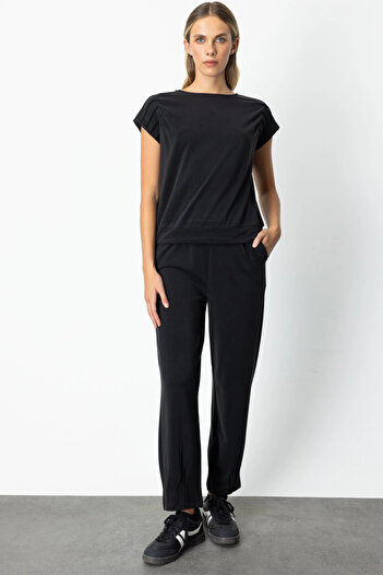 On Fashion Wristed Stitched Trousers 66356