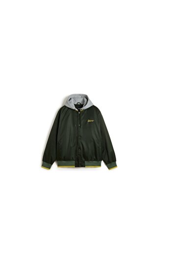 Vans Scripted Hooded Baseball Jacket Men's Green Jacket Vn000P7Pemu1