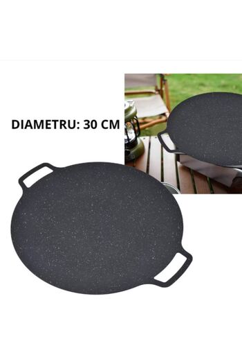 HYT Japanese Multilayer Metal Hotplate with Non-Stick Grill Surface, Diameter 30 cm